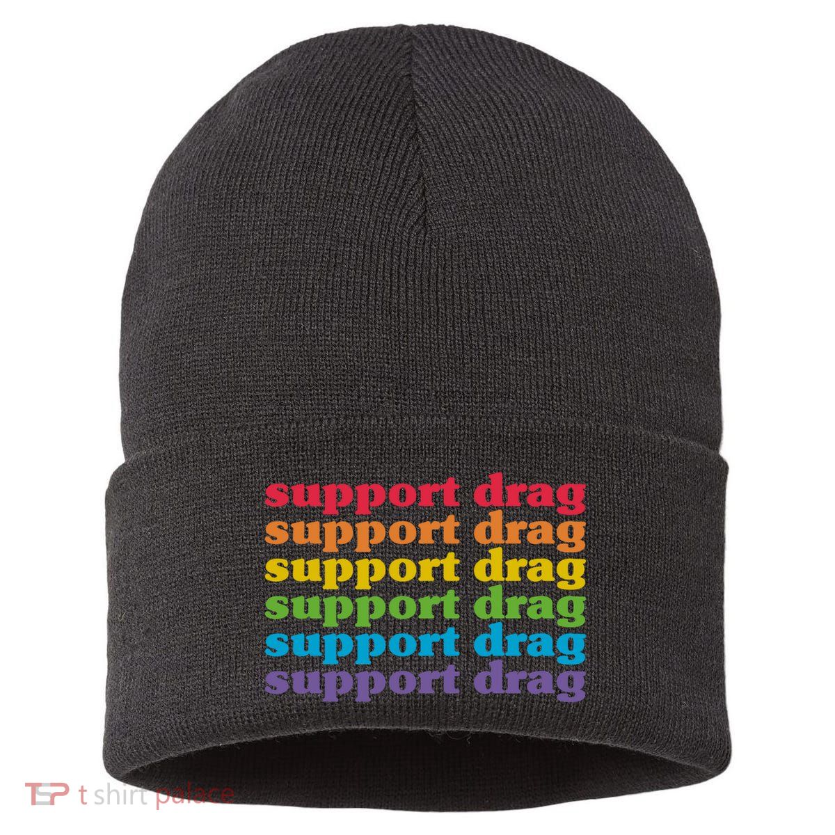 Pro Drag Queen Top LGBTQ Rights Support Drag Is Not A Crime Sustainable Knit Beanie