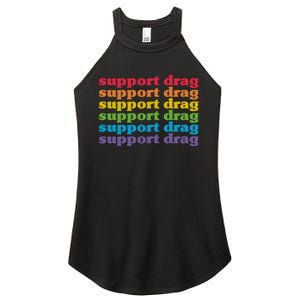 Pro Drag Queen Top LGBTQ Rights Support Drag Is Not A Crime Women's Perfect Tri Rocker Tank