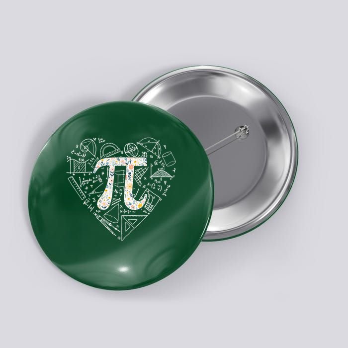 Pi Day Retro Floral Pi Teacher Math Mathematics Happy Pi Day Button
