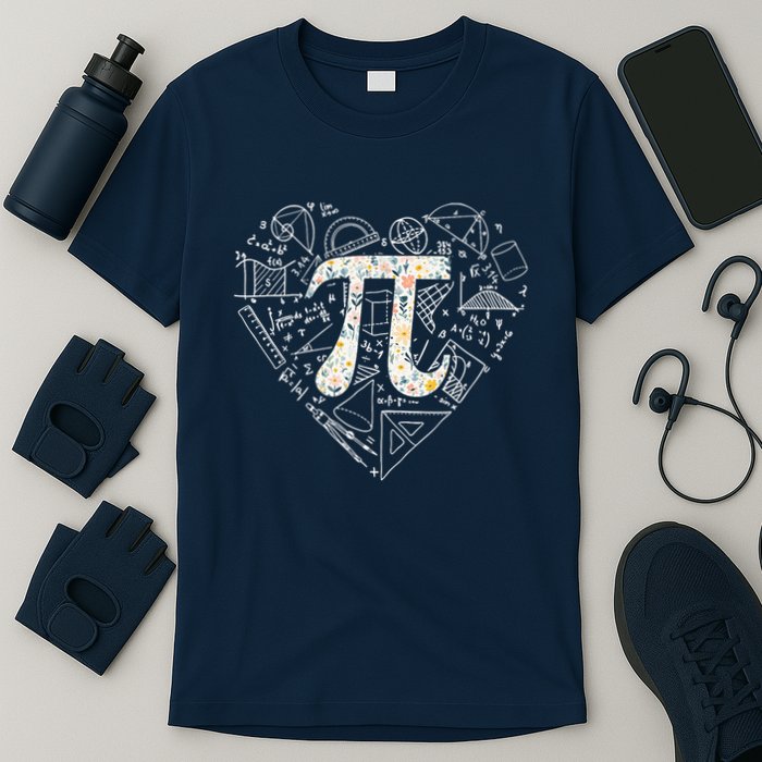 Pi Day Retro Floral Pi Teacher Math Mathematics Happy Pi Day T-Shirt