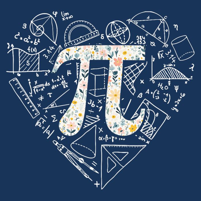 Pi Day Retro Floral Pi Teacher Math Mathematics Happy Pi Day T-Shirt