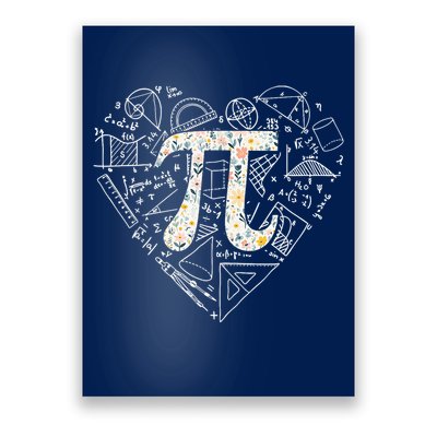 Pi Day Retro Floral Pi Teacher Math Mathematics Happy Pi Day Poster