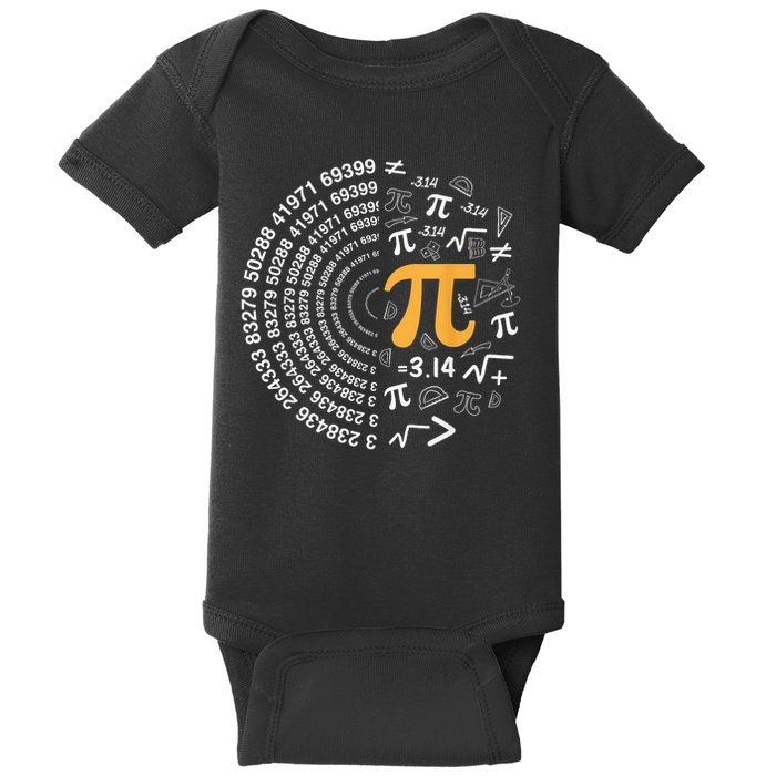 Pi Day Retro Teacher Math Mathematics Happy Pi Day Baby Bodysuit