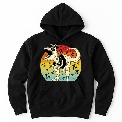 Pirate Dinosaur Retro Sunset Pi Day Hoodie