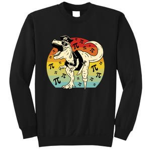 Pirate Dinosaur Retro Sunset Pi Day Sweatshirt