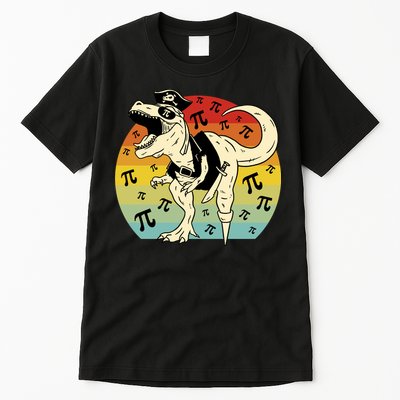 Pirate Dinosaur Retro Sunset Pi Day Tall T-Shirt