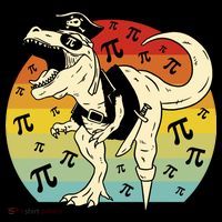 Pirate Dinosaur Retro Sunset Pi Day Tall T-Shirt