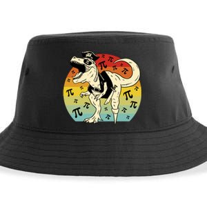 Pirate Dinosaur Retro Sunset Pi Day Sustainable Bucket Hat