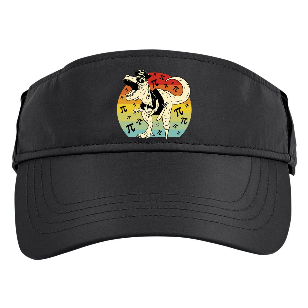 Pirate Dinosaur Retro Sunset Pi Day Adult Drive Performance Visor