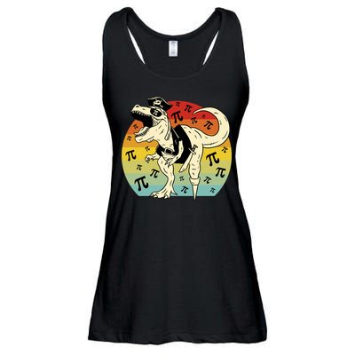 Pirate Dinosaur Retro Sunset Pi Day Ladies Essential Flowy Tank