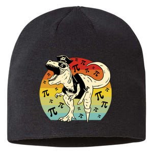 Pirate Dinosaur Retro Sunset Pi Day Sustainable Beanie