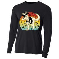 Pirate Dinosaur Retro Sunset Pi Day Cooling Performance Long Sleeve Crew