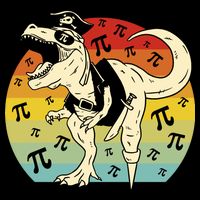 Pirate Dinosaur Retro Sunset Pi Day Poster