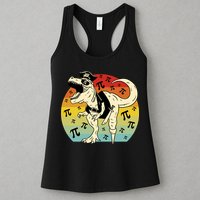 Pirate Dinosaur Retro Sunset Pi Day Womens Tank Top