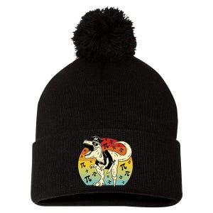 Pirate Dinosaur Retro Sunset Pi Day Pom Pom 12in Knit Beanie