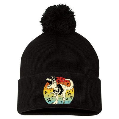 Pirate Dinosaur Retro Sunset Pi Day Pom Pom 12in Knit Beanie