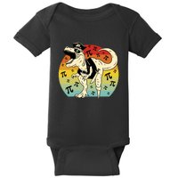 Pirate Dinosaur Retro Sunset Pi Day Baby Bodysuit