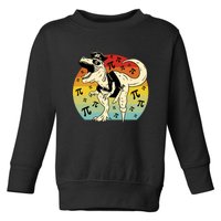 Pirate Dinosaur Retro Sunset Pi Day Toddler Sweatshirt