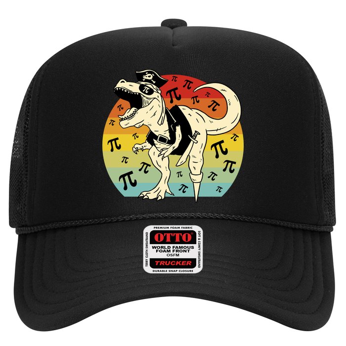 Pirate Dinosaur Retro Sunset Pi Day Trucker Hat