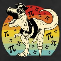 Pirate Dinosaur Retro Sunset Pi Day Trucker Hat