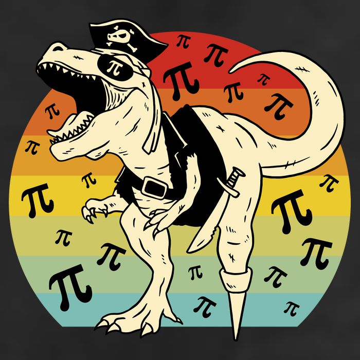 Pirate Dinosaur Retro Sunset Pi Day Trucker Hat