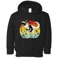 Pirate Dinosaur Retro Sunset Pi Day Toddler Hoodie