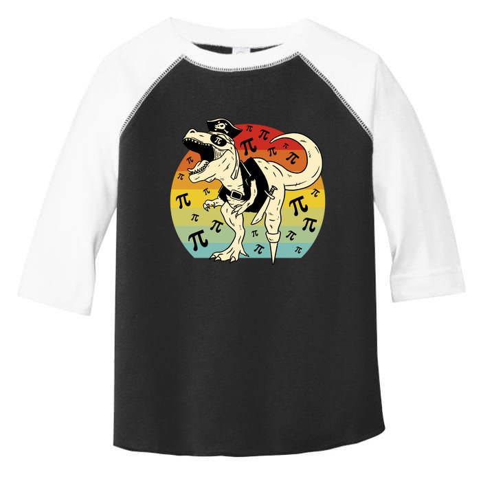 Pirate Dinosaur Retro Sunset Pi Day Toddler Fine Jersey T-Shirt