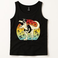 Pirate Dinosaur Retro Sunset Pi Day Tank Top