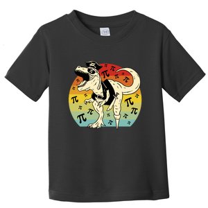 Pirate Dinosaur Retro Sunset Pi Day Toddler T-Shirt