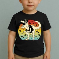 Pirate Dinosaur Retro Sunset Pi Day Toddler T-Shirt