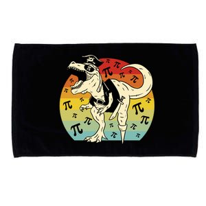 Pirate Dinosaur Retro Sunset Pi Day Microfiber Hand Towel