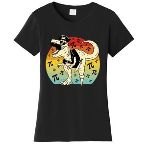 Pirate Dinosaur Retro Sunset Pi Day Women's T-Shirt