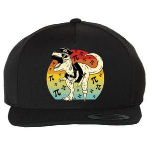 Pirate Dinosaur Retro Sunset Pi Day Wool Snapback Cap