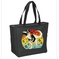 Pirate Dinosaur Retro Sunset Pi Day Zip Tote Bag