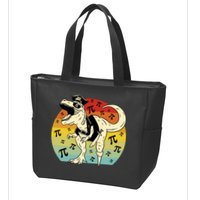 Pirate Dinosaur Retro Sunset Pi Day Zip Tote Bag
