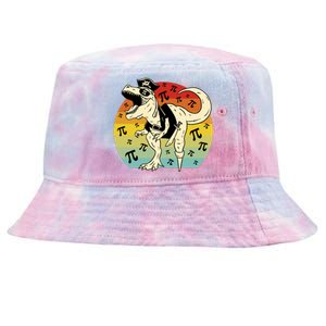 Pirate Dinosaur Retro Sunset Pi Day Tie-Dyed Bucket Hat