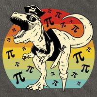 Pirate Dinosaur Retro Sunset Pi Day Cotton Canvas Backpack