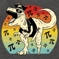 Pirate Dinosaur Retro Sunset Pi Day Vector Backpack
