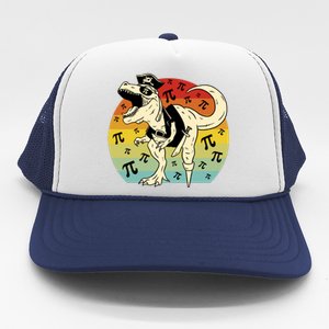 Pirate Dinosaur Retro Sunset Pi Day Trucker Hat