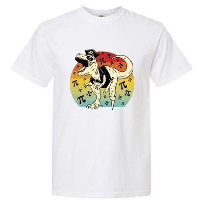 Pirate Dinosaur Retro Sunset Pi Day Garment-Dyed Heavyweight T-Shirt