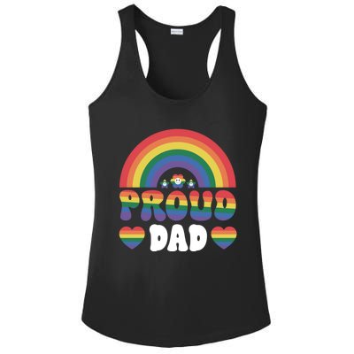 Proud Dad Rainbow Equality Pride Month Lgbt Funny Gift Ladies PosiCharge Competitor Racerback Tank