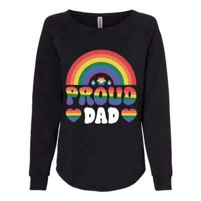 Proud Dad Rainbow Equality Pride Month Lgbt Funny Gift Womens California Wash Sweatshirt