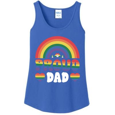 Proud Dad Rainbow Equality Pride Month Lgbt Funny Gift Ladies Essential Tank