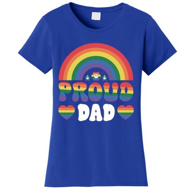 Proud Dad Rainbow Equality Pride Month Lgbt Funny Gift Women's T-Shirt