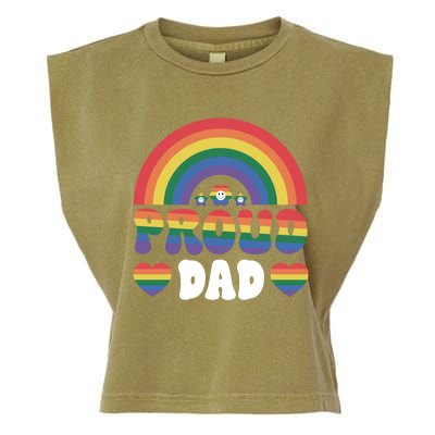 Proud Dad Rainbow Equality Pride Month Lgbt Funny Gift Garment-Dyed Women's Muscle Tee