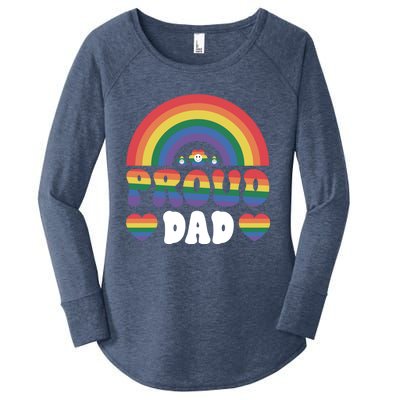 Proud Dad Rainbow Equality Pride Month Lgbt Funny Gift Women's Perfect Tri Tunic Long Sleeve Shirt