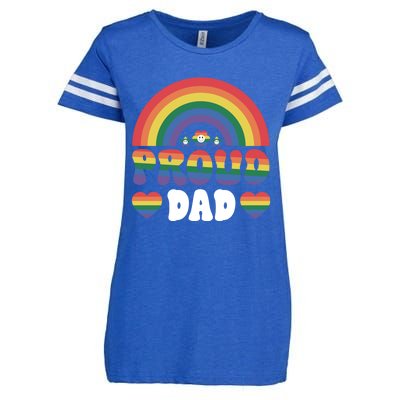 Proud Dad Rainbow Equality Pride Month Lgbt Funny Gift Enza Ladies Jersey Football T-Shirt