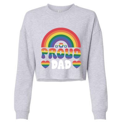 Proud Dad Rainbow Equality Pride Month Lgbt Funny Gift Cropped Pullover Crew