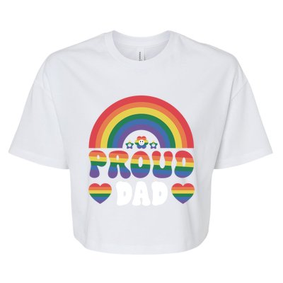 Proud Dad Rainbow Equality Pride Month Lgbt Funny Gift Bella+Canvas Jersey Crop Tee