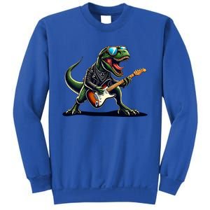 Punk Dinosaur RockN Roll Goth Dino Funny Guitar Band Great Gift Sweatshirt